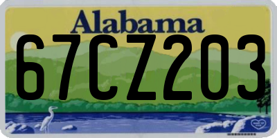 AL license plate 67CZ203