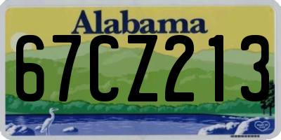 AL license plate 67CZ213