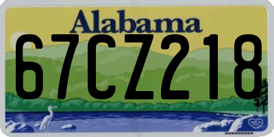AL license plate 67CZ218