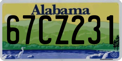 AL license plate 67CZ231