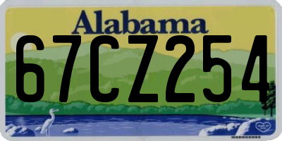 AL license plate 67CZ254