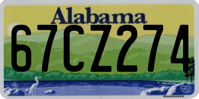 AL license plate 67CZ274