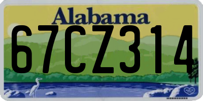 AL license plate 67CZ314