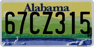 AL license plate 67CZ315