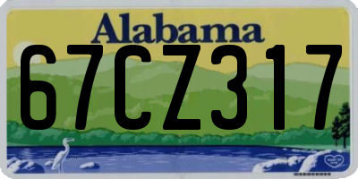 AL license plate 67CZ317