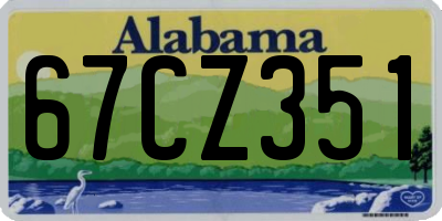 AL license plate 67CZ351