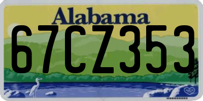 AL license plate 67CZ353