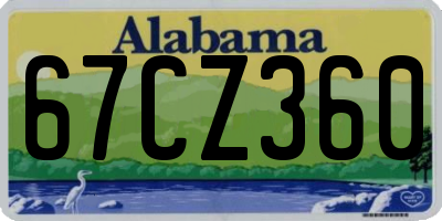 AL license plate 67CZ360