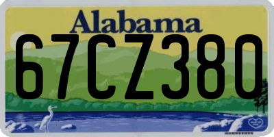 AL license plate 67CZ380