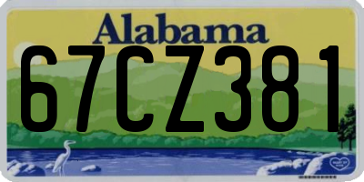 AL license plate 67CZ381
