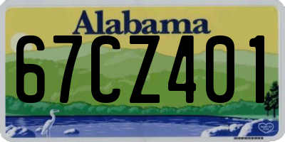 AL license plate 67CZ401