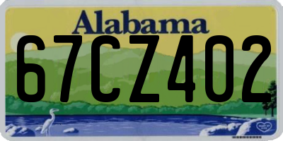 AL license plate 67CZ402