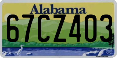 AL license plate 67CZ403