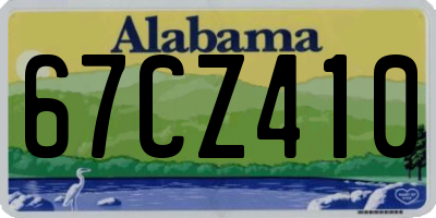 AL license plate 67CZ410
