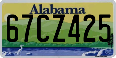 AL license plate 67CZ425