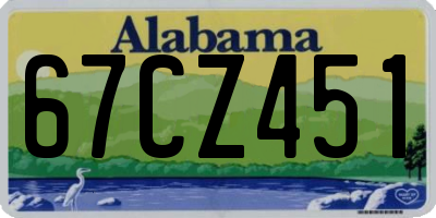 AL license plate 67CZ451