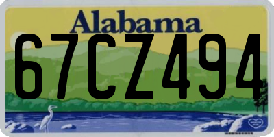 AL license plate 67CZ494