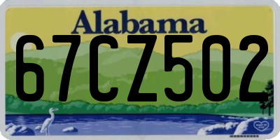 AL license plate 67CZ502