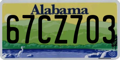 AL license plate 67CZ703