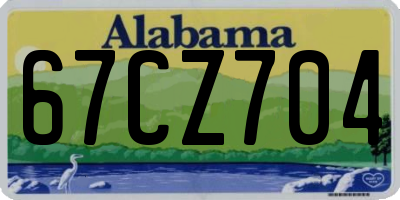 AL license plate 67CZ704
