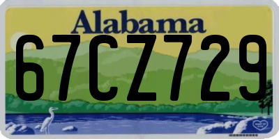 AL license plate 67CZ729