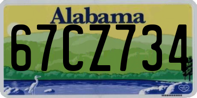 AL license plate 67CZ734