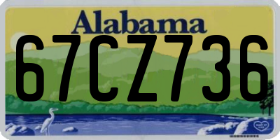 AL license plate 67CZ736