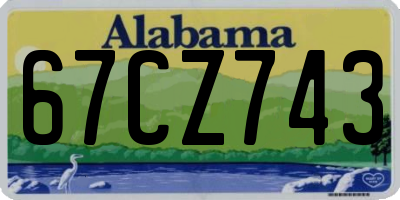 AL license plate 67CZ743