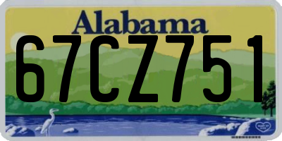 AL license plate 67CZ751