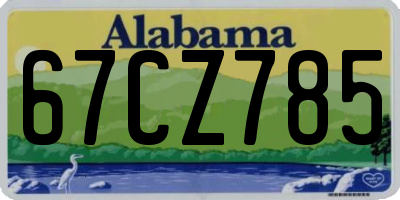 AL license plate 67CZ785