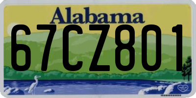 AL license plate 67CZ801