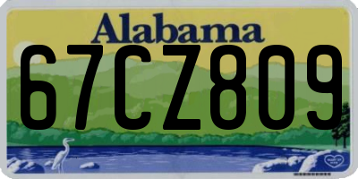 AL license plate 67CZ809