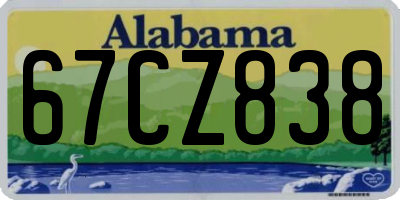AL license plate 67CZ838