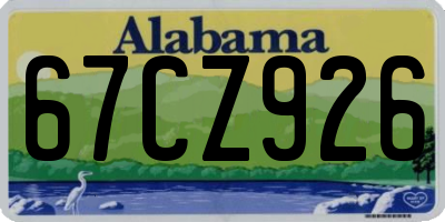 AL license plate 67CZ926