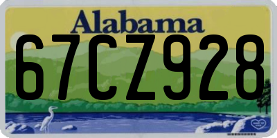 AL license plate 67CZ928