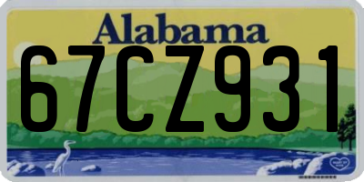 AL license plate 67CZ931