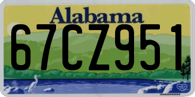 AL license plate 67CZ951