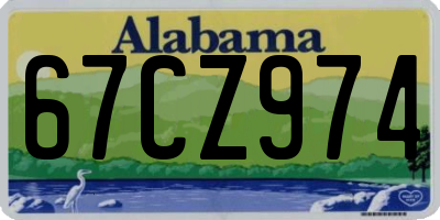 AL license plate 67CZ974