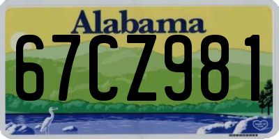 AL license plate 67CZ981