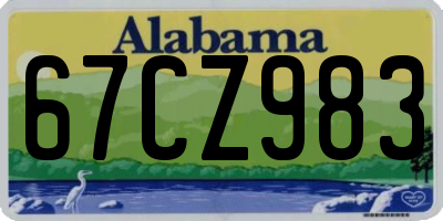 AL license plate 67CZ983