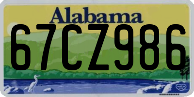 AL license plate 67CZ986