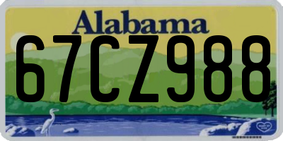 AL license plate 67CZ988