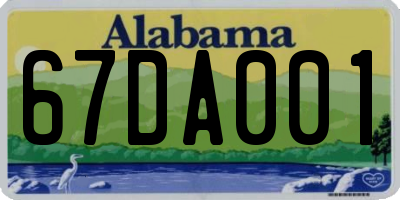 AL license plate 67DA001