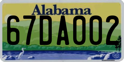 AL license plate 67DA002