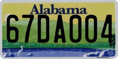 AL license plate 67DA004
