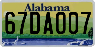 AL license plate 67DA007