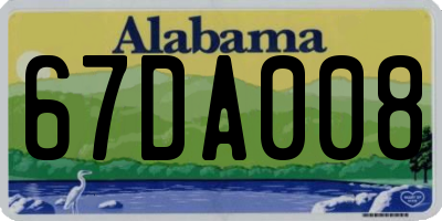 AL license plate 67DA008