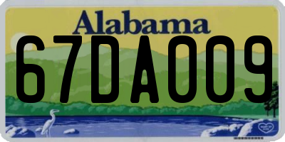 AL license plate 67DA009
