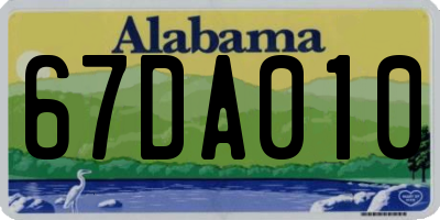 AL license plate 67DA010