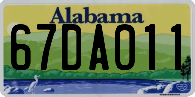 AL license plate 67DA011